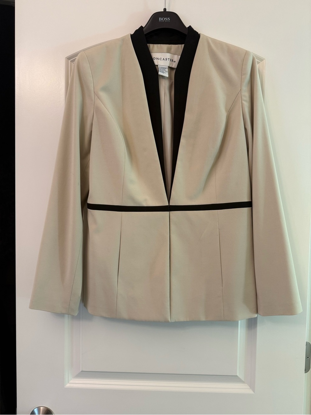 Doncaster Beige Blazer with Black Trim